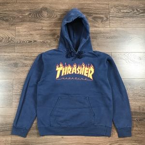 Thrasher Magazine Live To Skate Skate Or Die Blue Faded Pullover Skater Hoodie S